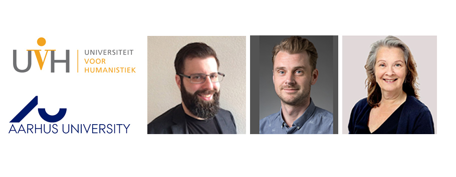 logo's UvH and Aarhus University and portraits of 3 speakers