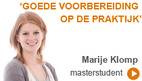 masterstudent Marije Goede voorbereiding op de praktijk, Marije Klomp, masterstudent