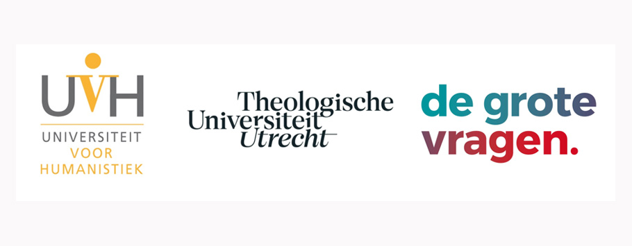 logo's Universiteit voor Humanistiek (UvH), Theologische Universiteit Utrecht (TUU) en De Grote Vragen